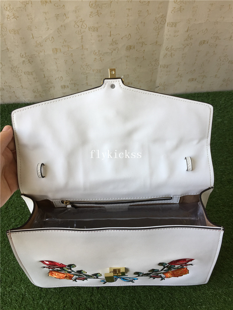 GC handbag Flower Embroidery White